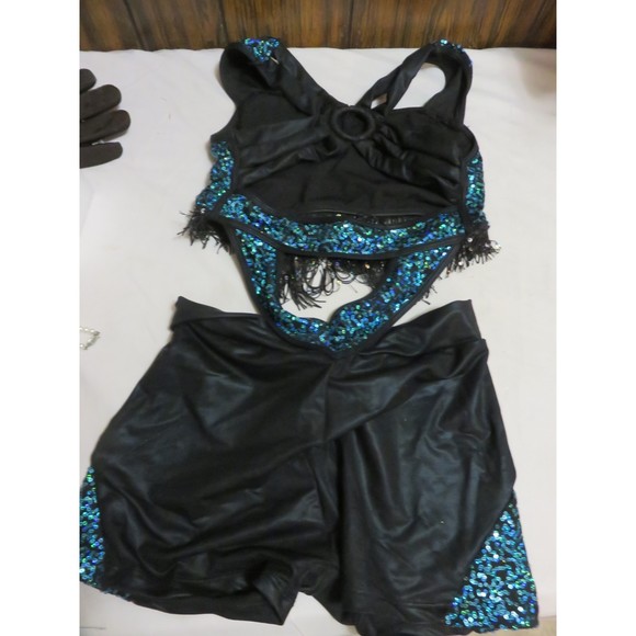 LEAPIN LEOTARDS 1 PIECE THAT LOOKS LIKE A 2 PIECE DANCE OR GYMNASTICS COSTUME - Picture 4 of 5